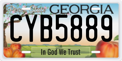 GA license plate CYB5889
