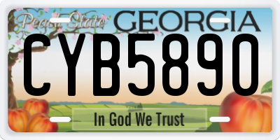 GA license plate CYB5890