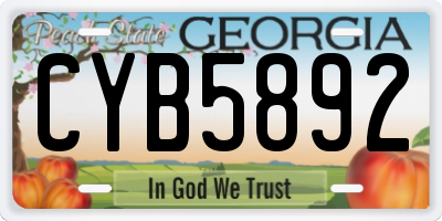 GA license plate CYB5892