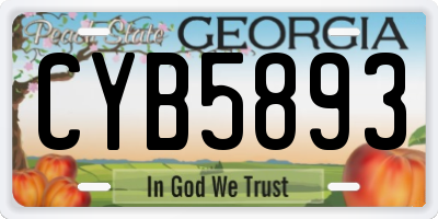 GA license plate CYB5893