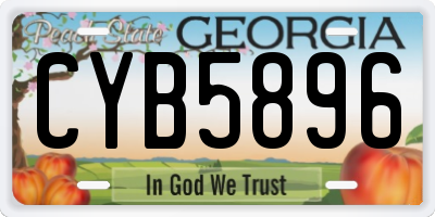GA license plate CYB5896