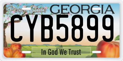 GA license plate CYB5899