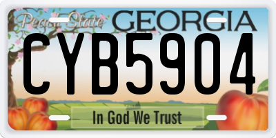 GA license plate CYB5904