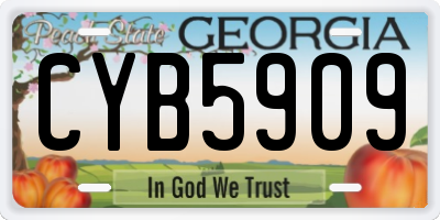 GA license plate CYB5909