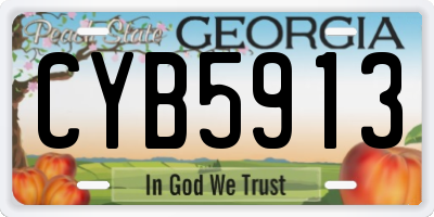 GA license plate CYB5913