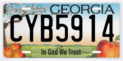 GA license plate CYB5914