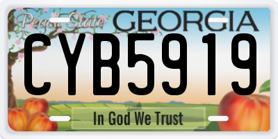 GA license plate CYB5919