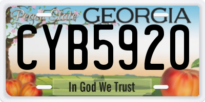 GA license plate CYB5920