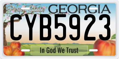 GA license plate CYB5923