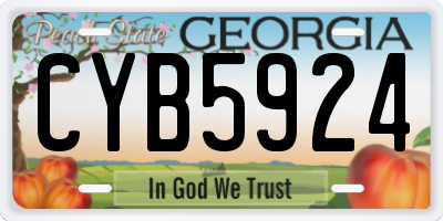 GA license plate CYB5924