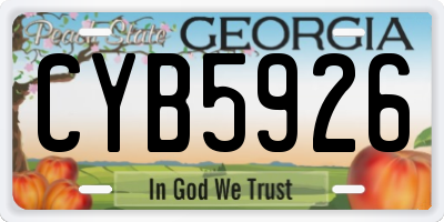 GA license plate CYB5926