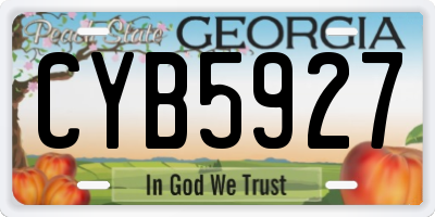 GA license plate CYB5927