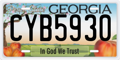 GA license plate CYB5930