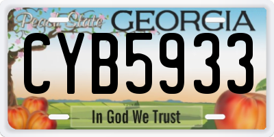 GA license plate CYB5933