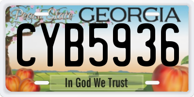 GA license plate CYB5936
