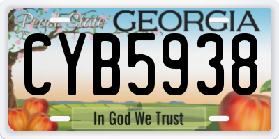 GA license plate CYB5938