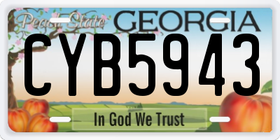 GA license plate CYB5943