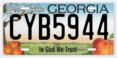 GA license plate CYB5944