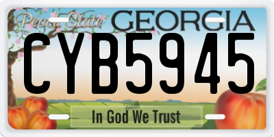 GA license plate CYB5945