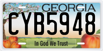 GA license plate CYB5948