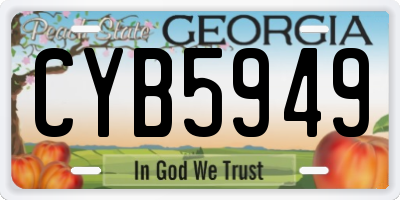 GA license plate CYB5949