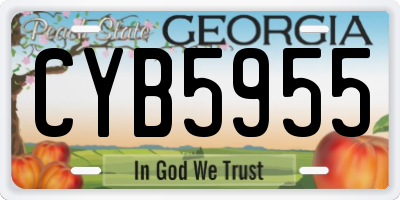 GA license plate CYB5955