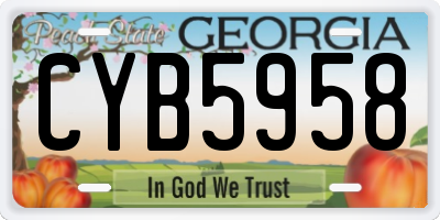 GA license plate CYB5958