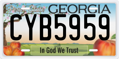 GA license plate CYB5959