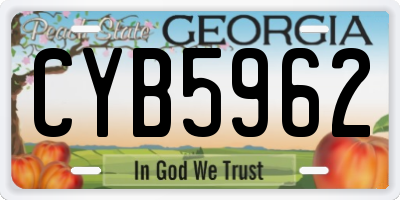 GA license plate CYB5962