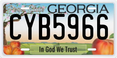 GA license plate CYB5966