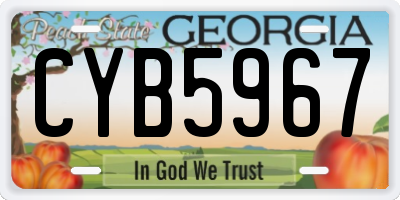 GA license plate CYB5967