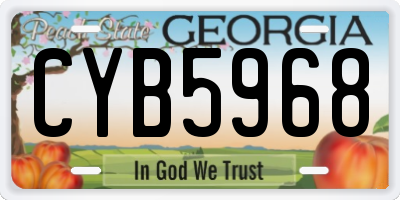 GA license plate CYB5968