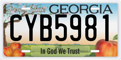 GA license plate CYB5981