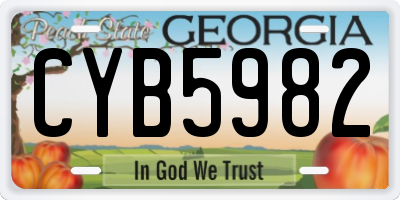 GA license plate CYB5982