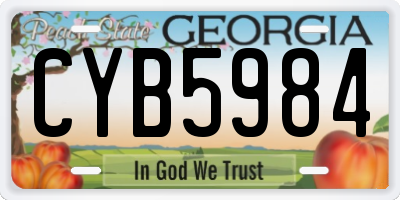 GA license plate CYB5984