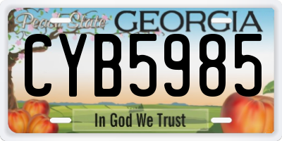GA license plate CYB5985