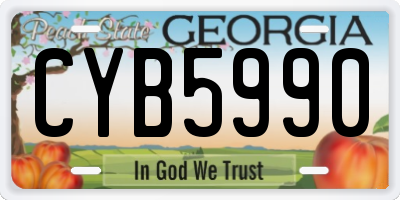 GA license plate CYB5990