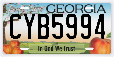 GA license plate CYB5994