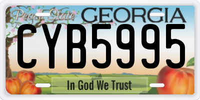 GA license plate CYB5995