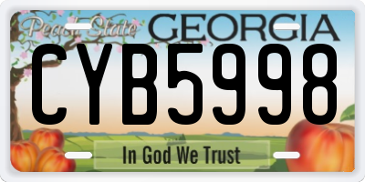 GA license plate CYB5998