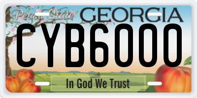 GA license plate CYB6000