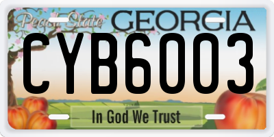 GA license plate CYB6003