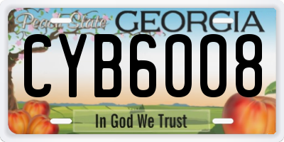 GA license plate CYB6008