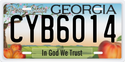 GA license plate CYB6014