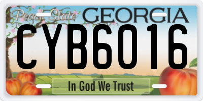 GA license plate CYB6016