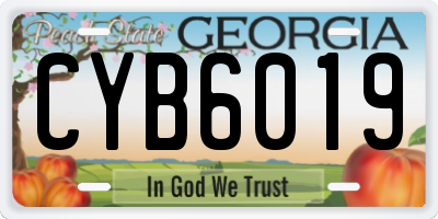 GA license plate CYB6019