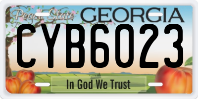 GA license plate CYB6023