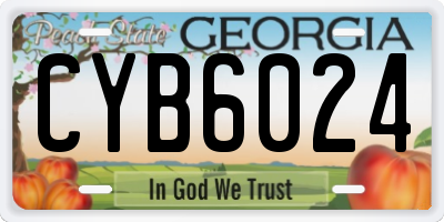 GA license plate CYB6024