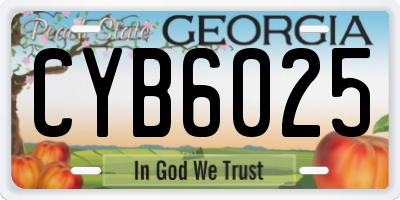 GA license plate CYB6025