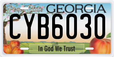 GA license plate CYB6030